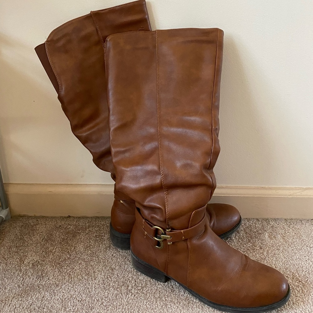 ONE DAY ONLY-Brown Knee-High Boots - Picture 1 of 9